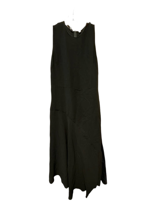 Vince Size 12 Black Polyester Sleeveless Back Zip Maxi Dress Black / 12