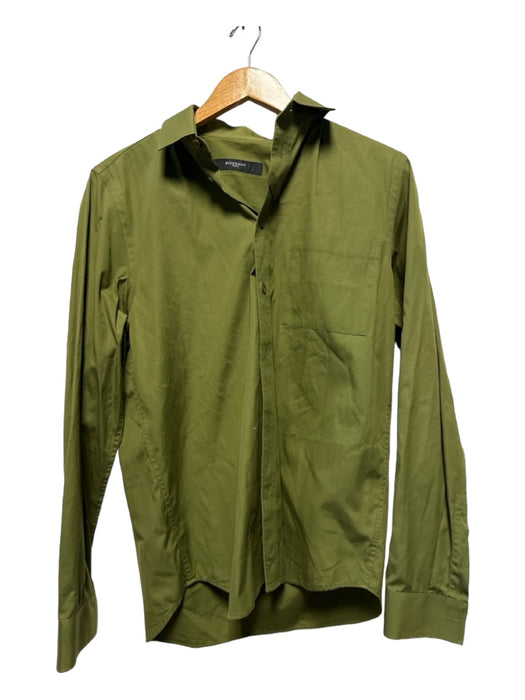 Givenchy Size 15.5 Olive Green Cotton Button Down Men's Shirt 15.5