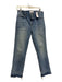 Frame Size est 28 Med Dark Wash Cotton High Rise Straight Leg Raw Hem Jeans Med Dark Wash / est 28