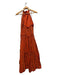 Ulla Johnson Size 8 Orange & Black Cotton Halter Neck Striped Maxi Dress Orange & Black / 8