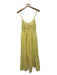 Ulla Johnson Size 4 Chartreuse Cotton Spaghetti Strap Waist band Maxi Dress Chartreuse / 4