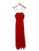 AMUR Size 8 Red Recycled Polyester Spaghetti Strap Front Cut Out Gown Red / 8