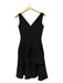 Saloni Size 4 Black Polyester Blend Sleeveless V Neck Ruffles Dress Black / 4