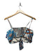 AMUR Size L Blue & Brown Organic Cotton Spaghetti Strap Flowers Cropped Top Blue & Brown / L