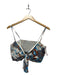 AMUR Size L Blue & Brown Organic Cotton Spaghetti Strap Flowers Cropped Top Blue & Brown / L