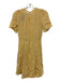 Reformation Size 2 Yellow & Tan Viscose Short Sleeve Floral Dress Yellow & Tan / 2