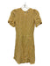 Reformation Size 2 Yellow & Tan Viscose Short Sleeve Floral Dress Yellow & Tan / 2