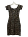 Dress the Population Size S Black & Gold Sequin Cap Sleeve Back Zip Dress Black & Gold / S