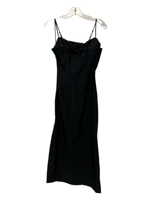 Finders Keepers Size 4 Black Polyester Blend Spaghetti Strap Gathered Midi Dress Black / 4