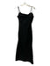 Finders Keepers Size 4 Black Polyester Blend Spaghetti Strap Gathered Midi Dress Black / 4