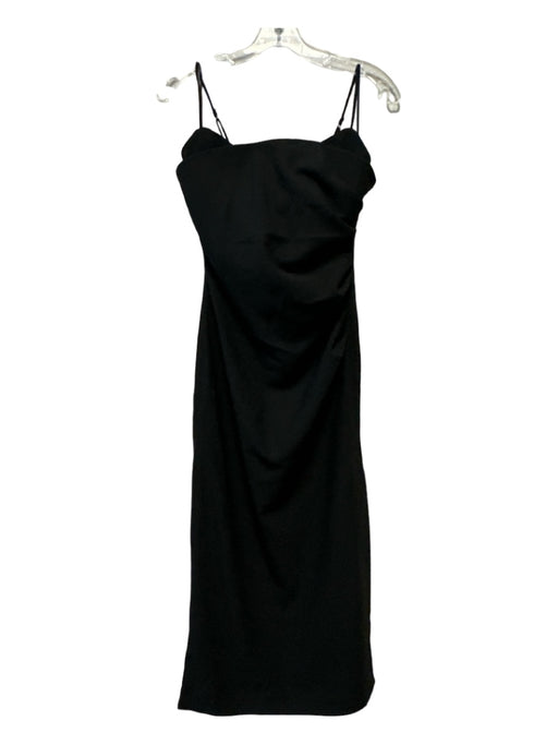 Finders Keepers Size 4 Black Polyester Blend Spaghetti Strap Gathered Midi Dress Black / 4