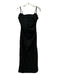 Finders Keepers Size 4 Black Polyester Blend Spaghetti Strap Gathered Midi Dress Black / 4