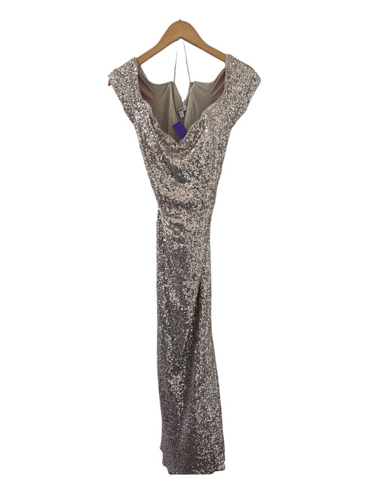 Badgley Mischka Size 16 Gold Sequin Off Shoulder Back Zip Gown Gold / 16