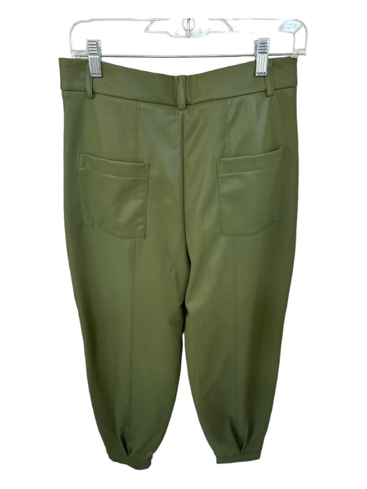 Dress to Size P Green Vegan Leather High Waist Jogger Pants Green / P