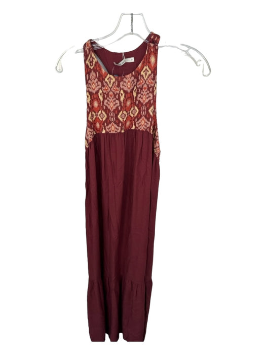 Dress to Size P Maroon & Orange Ikat Maxi Dress Maroon & Orange / P