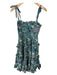 Ulla Johnson Size Est S Teal & Purple Cotton Tie Straps Botanical Maxi Dress Teal & Purple / Est S