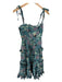 Ulla Johnson Size Est S Teal & Purple Cotton Tie Straps Botanical Maxi Dress Teal & Purple / Est S