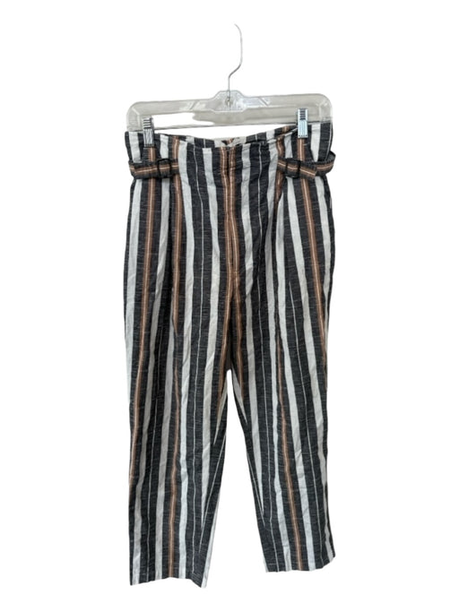 Joie Size 6 Brown & Gray Cotton High Waist Striped Pants Brown & Gray / 6