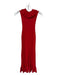 Elliatt Size M Red Viscose Blend Sleeveless Turtle Neck Ruffles Maxi Dress Red / M