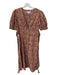 Love, Whit Size XL Tan & black Cotton Short Sleeve Animal Print Maxi Dress Tan & black / XL