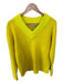 Tibi Size M Yellow Alpaca Blend Long Sleeve V Neck Sweater Yellow / M