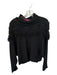 Rachel Zoe Size L Black Wool Blend Mock Neck Knit Fringe Sweater Black / L