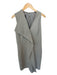 Akris Size 8 Gray Wool Sleeveless Ruffle Front Back Zip Dress Gray / 8