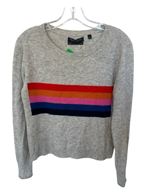 Brown Allan Size S Gray & multi Wool & Cashmere Striped Long Sleeve Knit Sweater Gray & multi / S