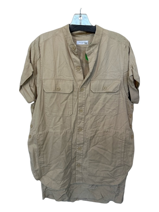 Equipment Size S Tan Lycocell Short Sleeve Side Buttons Top Tan / S