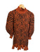 Ulla Johnson Size P Rust & Black Merino Wool Long Balloon Sleeve Stretch Dress Rust & Black / P