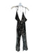 Bardot Size 2 Black & Gold Sequin Halter Neck Back Zip Jumper Black & Gold / 2