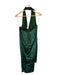 NBD Size M Green Velvet Halter Neck Metallic Open Back Gown Green / M