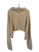 Seek the Label Size XS Tan Acrylic Mock Neck Knit Cropped Long Sleeve Sweater Tan / XS