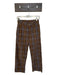 6397 Size 23 Brown & Red Corduroy High Waist Plaid Wide Leg Pants Brown & Red / 23