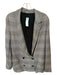 ALLSAINTS Size Est L Black & Cream Viscose Plaid Double Breast Oversized Blazer Black & Cream / Est L