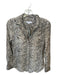 Equipment Size XS Gray & Taupe Silk Long Sleeve Snake Print Button Down Top Gray & Taupe / XS