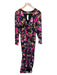 Delfi Collective Size L Black & Pink Long Sleeve Botanical Front Tie Maxi Dress Black & Pink / L