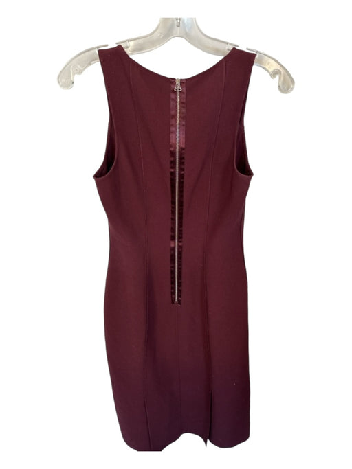 Elizabeth & James Size 4 Maroon Polyester Blend Sleeveless Back Zip Midi Dress Maroon / 4