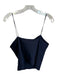 Alice & Olivia Size Est S Navy Triacetate Spaghetti Strap Cowl Neck Top Navy / Est S