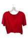 The Kooples Size 2/M Red Cotton Short Sleeve Front Twist Cropped Top Red / 2/M