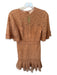 Keepsake Size S Tan Lace Short Sleeve Back Zip Dress Tan / S