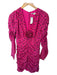 Veronica Beard Size 4 Magenta Silk Long Sleeve Floral Gathered Front Dress Magenta / 4