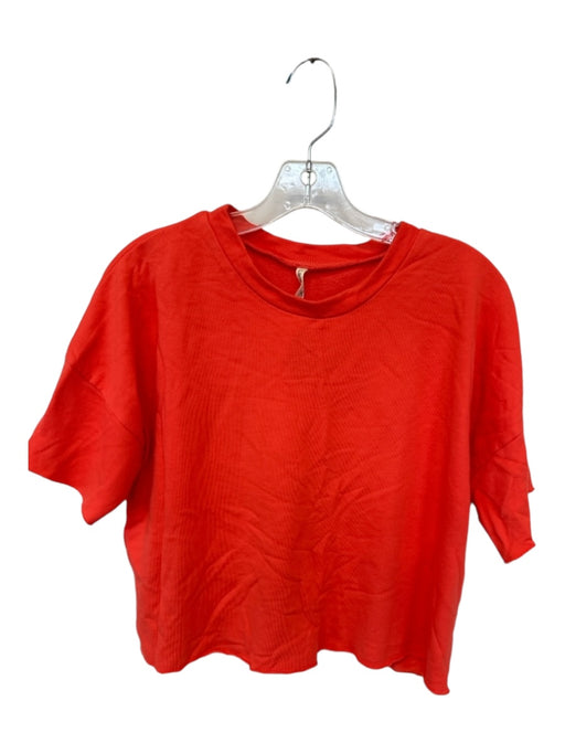 Lanston Size M Orange Cotton Short Sleeve Top Orange / M