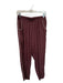 Something Navy Size S Maroon & White Polyester Silky Elastic Waist Pants Maroon & White / S