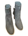 Coclico Shoe Size 37.5 Gray Suede Side Zip Faux wood Block Heel Booties Gray / 37.5
