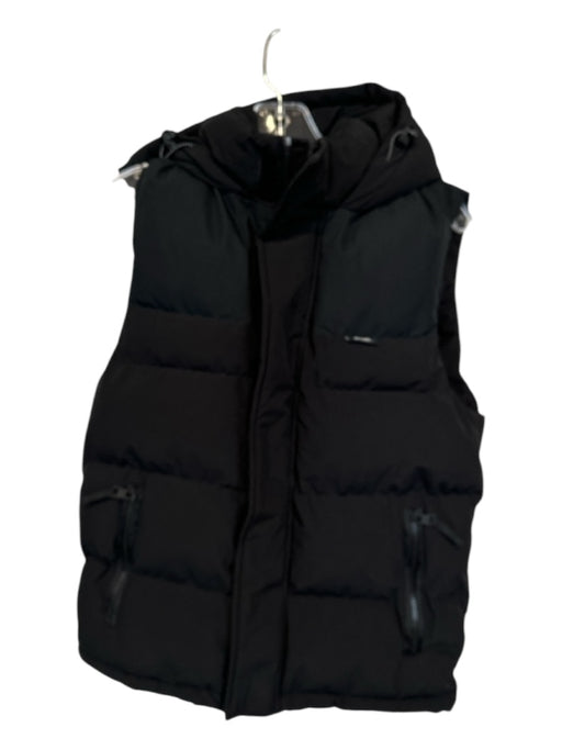 Zara Size S Black Hood Puffer Vest Black / S