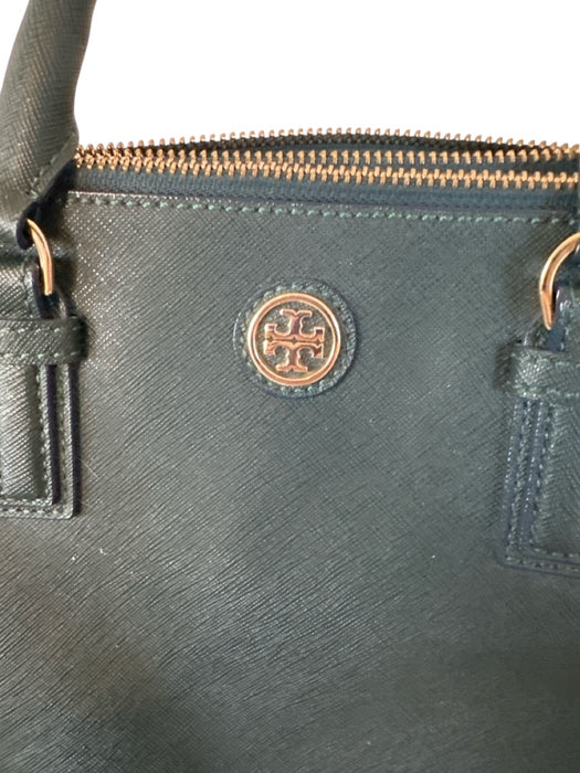 Tory Burch Forest Green Leather Top Handles GHW Crossbody Strap Bag Forest Green / M