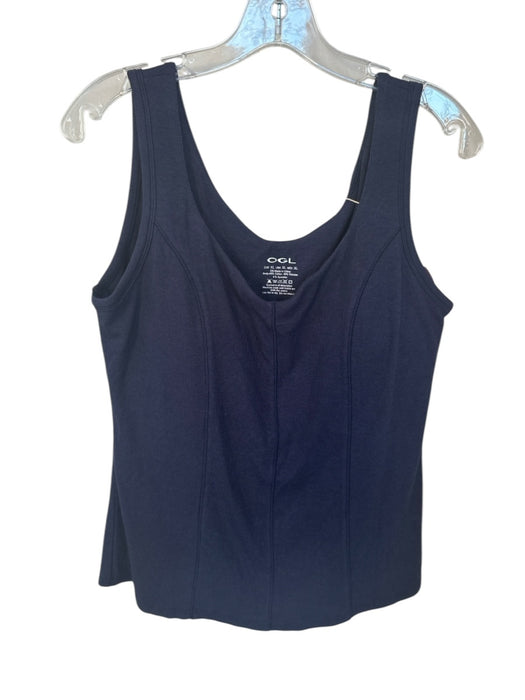 OGL Size XL Navy Cotton Blend Built in bra Ribbed Sleeveless Athletic Top Navy / XL