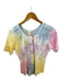 Loveshackfancy Size S Pink & blue Cotton Short Sleeve Tie Dye Buttons Top Pink & blue / S