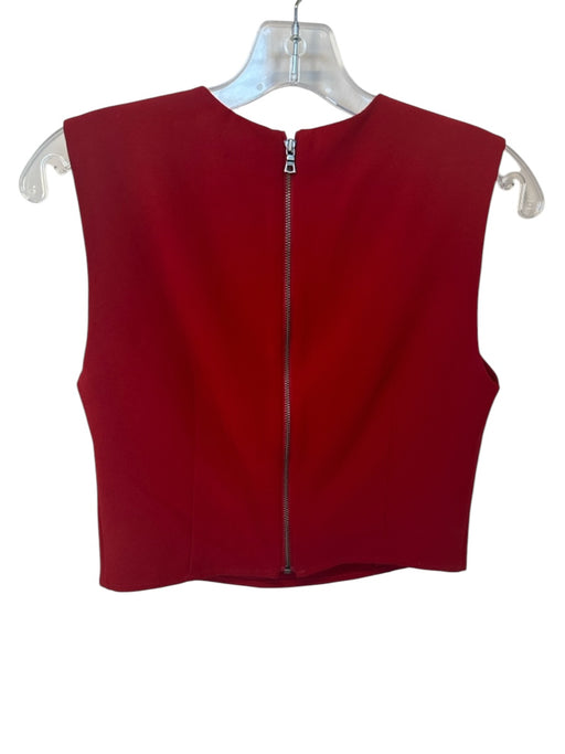 Alice & Olivia Size S Red Polyester Sleeveless Back Zip Cropped Top Red / S